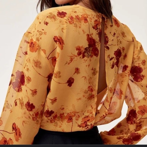 Aritzia Tops - Aritzia Wilfred ‘Talmont’ long sleeve floral layered bodysuit, size L